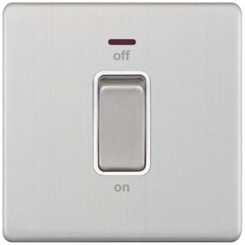 Selectric 5M-Plus Satin Chrome 1 Gang 45A DP Switch with Neon and White Insert