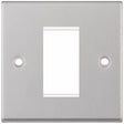 Selectric 7M-Pro Satin Chrome 1 Gang Euro Plate with Single Aperture