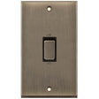 Selectric 7M-Pro Antique Brass 2 Gang 45A DP Switch with Black Insert