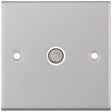 Selectric 5M Satin Chrome 1 Gang TV Socket with White Insert