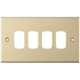 Selectric 5M GRID360 Satin Brass 4 Gang Faceplate