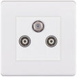 Selectric 5M-Plus Matt White Triplex SAT/TV/FM Socket with White Insert