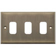 Selectric 7M-Pro GRID360 Antique Brass 3 Gang Faceplate