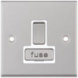 Selectric 7M-Pro Satin Chrome 13A DP Switched Fused Connection Unit with White Insert