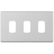 Selectric 5M-Plus GRID360 Satin Chrome 3 Gang Faceplate