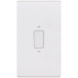 Selectric 5M-Plus Matt White 2 Gang 45A DP Switch with White Insert