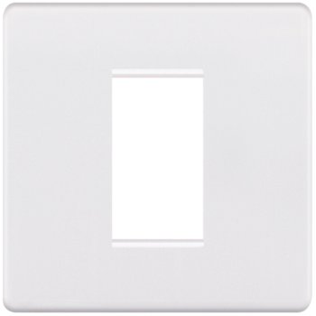 Selectric 5M-Plus Matt White 1 Gang Euro Plate with Single Aperture