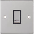 Selectric 5M Satin Chrome 1 Gang 10A Push to Make Switch with Black Insert