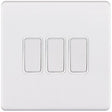 Selectric 5M-Plus Matt White 3 Gang 10A 2 Way Switch with White Insert