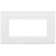 Selectric 5M-Plus Matt White 2 Gang Euro Plate with Quad Aperture