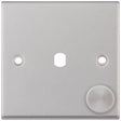 Selectric 7M-Pro Satin Chrome 1 Gang Single Aperture Dimmer Plate with Matching Knob