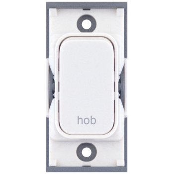 Selectric GRID360 White 20A DP Switch Module Marked ‘hob’ with White Insert