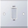 Selectric 5M Polished Chrome 1 Gang 45A DP Switch with White Insert