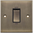 Selectric 5M Antique Brass 1 Gang 45A DP Switch with Black Insert
