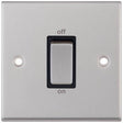 Selectric 7M-Pro Satin Chrome 1 Gang 45A DP Switch with Black Insert