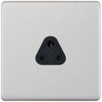 Selectric 5M-Plus Satin Chrome 1 Gang 2A Round Pin Socket with Black Insert