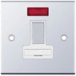 Selectric 5M Polished Chrome 13A DP Switched Fused Connection Unit with Neon and White Insert