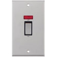 Selectric 7M-Pro Satin Chrome 2 Gang 45A DP Switch with Neon and Black Insert