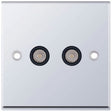 Selectric 7M-Pro Polished Chrome 2 Gang TV/FM Socket with Black Insert