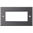 Selectric 5M Black Nickel 2 Gang Euro Plate with Quad Aperture