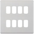 Selectric 5M-Plus GRID360 Satin Chrome 8 Gang Faceplate