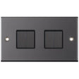 Selectric 5M Black Nickel 4 Gang 10A 2 Way Switch with Black Insert