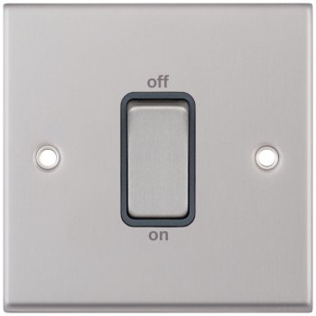 Selectric 7M-Pro Satin Chrome 1 Gang 45A DP Switch with Grey Insert