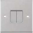 Selectric 5M Satin Chrome 2 Gang 10A 2 Way Switch with White Insert