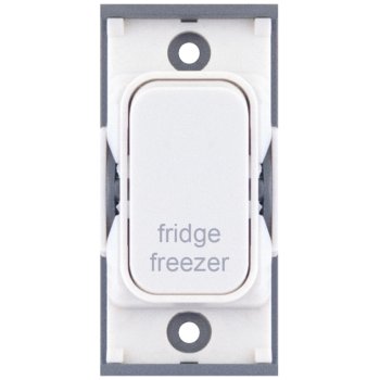 Selectric GRID360 White 20A DP Switch Module Marked ‘fridge freezer’ with White Insert