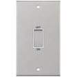 Selectric 5M Satin Chrome 2 Gang 45A DP Switch with White Insert