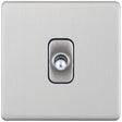 Selectric 5M-Plus Satin Chrome 1 Gang 10A Intermediate Toggle Switch with Black Insert