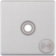 Selectric 5M-Plus Screwless Satin Chrome 1 Gang Single Aperture Dimmer Plate with Matching Knob