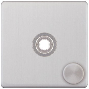 Selectric 5M-Plus Screwless Satin Chrome 1 Gang Single Aperture Dimmer Plate with Matching Knob