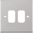Selectric 5M GRID360 Satin Chrome 2 Gang Faceplate