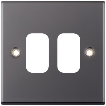 Selectric 5M GRID360 Black Nickel 2 Gang Faceplate