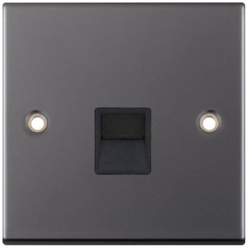 Selectric 5M Black Nickel 1 Gang Telephone Master Socket with Black Insert