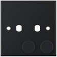 Selectric 5M Matt Black 1 Gang Twin Aperture Dimmer Plate with Matching Knobs