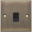 Selectric 5M Antique Brass 1 Gang RJ45 Data Socket with Black Insert