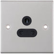 Selectric 5M Satin Chrome 1 Gang 5A Round Pin Socket with Black Insert