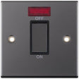 Selectric 5M Black Nickel 1 Gang 45A DP Switch with Neon and Black Insert