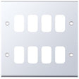 Selectric 7M-Pro GRID360 Polished Chrome 8 Gang Faceplate