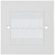 Selectric Square 1 Gang Brush Plate with White Brush