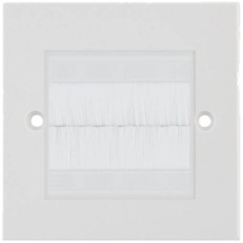 Selectric Square 1 Gang Brush Plate with White Brush