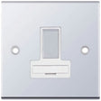 Selectric 5M Polished Chrome 13A DP Switched Fused Connection Unit with White Insert