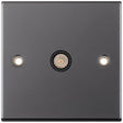 Selectric 5M Black Nickel 1 Gang TV Socket with Black Insert
