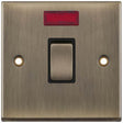 Selectric 7M-Pro Antique Brass 1 Gang 20A DP Switch with Neon and Black Insert