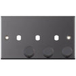 Selectric 5M Black Nickel 2 Gang Triple Aperture Dimmer Plate with Matching Knobs