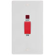 Selectric Smooth 2 Gang 45A DP Switch with Neon and Red Rocker