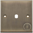 Selectric 7M-Pro Antique Brass 1 Gang Single Aperture Dimmer Plate with Matching Knob