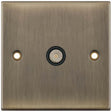 Selectric 5M Antique Brass 1 Gang TV Socket with Black Insert
